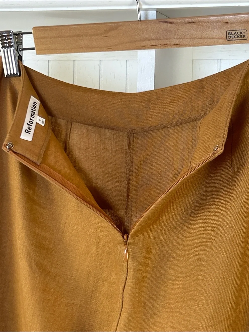 Reformation Brown 100% Linen Cropped Straight Leg Pants 0